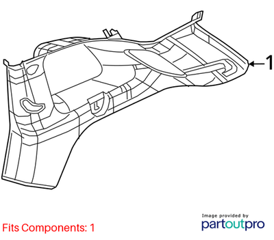 Jeep 2014-2018 Jeep Cherokee Quarter Trim Panel 1UD04DX9AF