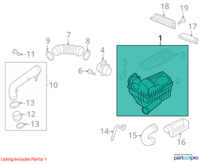 2009-2010 Volkswagen  Tiguan Air Filter Housing 1K0129607AG