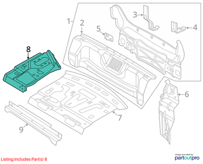2012–2015 VW Jetta Rear Left Package Tray USED OEM 5C6809991