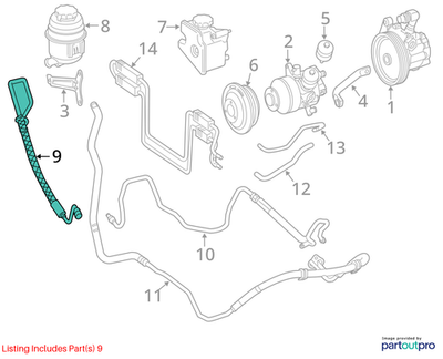 Mercedes-Benz 07-09 S500 Power Steering Pressure Hose 2214604624