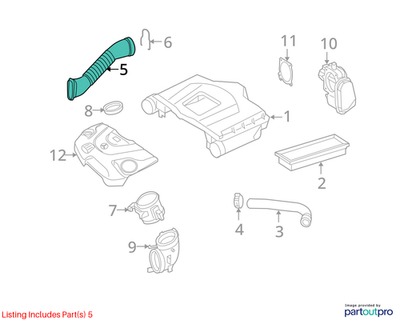 Mercedes-Benz 07-11 S500 Air Intake Hose 2730900282