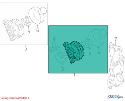 2005–2014 VW Jetta 2.0L 140 Amp Alternator Used OEM 06F903023F
