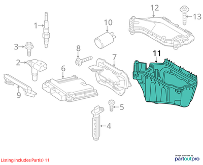 2010-2012 Audi A4 ECM Cover Housing Used OEM 8K1907355F