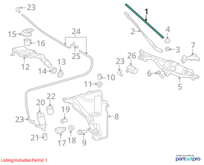 2010-2012 AUDI A4 RIGHT Passenger Side WINDSHIELD WIPER USED OEM 8K1955426A