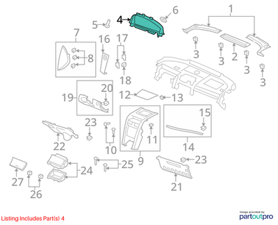 2009 Chevrolet Lumina Instrument Panel Center Cluster Trim Used OEM 92176798