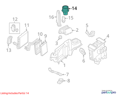 Mercedes-Benz 2011-2019 C180 Blower Motor 2128200708