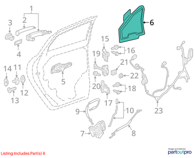 2018 Cadillac CTS Rear Side Door Insulator Used OEM 22856657