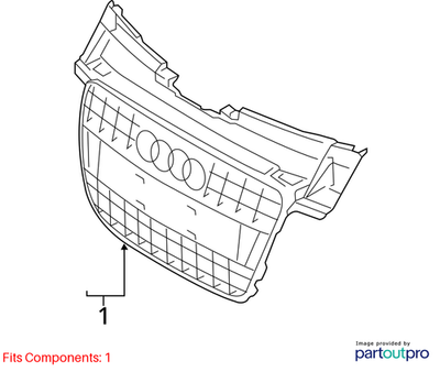 2013 Audi A4 Quattro Front Center Grille Used OEM 8K08536511QP