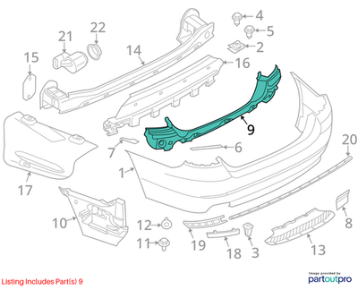 2013 BMW 520i Rear Bumper Center Guide Bracket Used OEM 51127184766