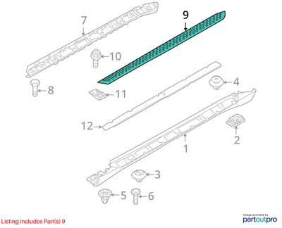 2012 BMW X6 Left Side Running Board Used OEM 51777245741