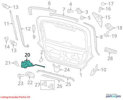 2011 Porsche Panamera S Rear Liftgate Lock Latch Used OEM 97051205305
