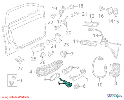 2011–2018 VW Jetta Door Lock Cylinder Used OEM 5C6837167A