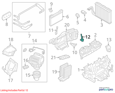 BMW Temperature Sensor / Cabin Air Sensor OEM 64119166109