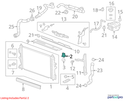 2010 Chevrolet Cruze Radiator Upper Bracket Used OEM 13250318