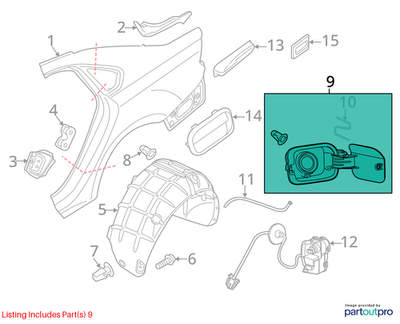 Volkswagen 2012-2019 Volkswagen Passat Fuel Filler Door 561809857FGRU