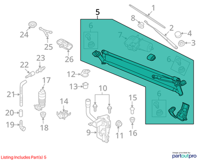 Volkswagen 2009-2018 Volkswagen Tiguan Wiper Motor 5N1955023F