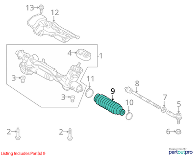 Volkswagen 2023 Volkswagen Tiguan Rack And Pinion Bellows 1K0423831B