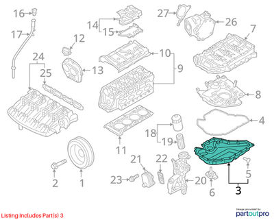 Volkswagen 2008-2021 Volkswagen Jetta Engine Oil Pan 06J103600AF