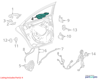 2018 Cadillac CTS Rear Right Outside Door Handle Bracket Used OEM 13506473