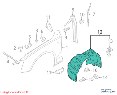 Audi 2009-2016 Audi A4 Fender Splash Shield 8K0821133