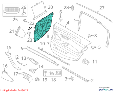 2011–2016 BMW 520i Rear Left Door Sound Insulation USED OEM 51487366707