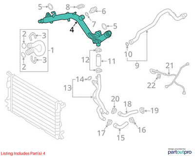 2012-2015 Audi  A6 Engine Coolant Pipe 06E121045BB