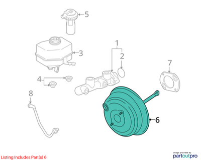 2009 BMW X5 Power Brake Booster Used OEM 34336791410