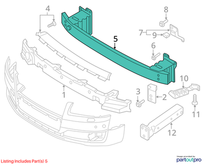 2012 Audi A8 Quattro Front Bumper Carrier Used OEM 4H0807109C