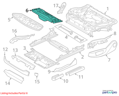 2012 BMW X6 Mechanical System Thigh Support Used OEM 52107143536