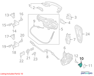 2011–2018 VW Jetta Front Door Lock Striker Plate Used OEM 3C0837033C
