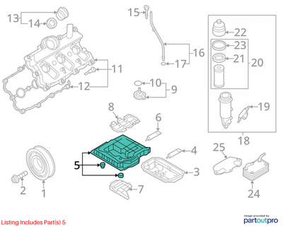 Audi 05-25 A6 Engine Oil Pan 06E103601AN
