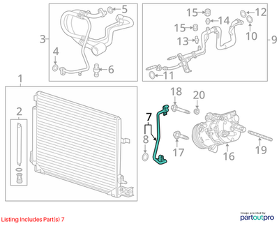2018 Cadillac CTS A/C Condenser Jumper Line Tube Used OEM 22784870