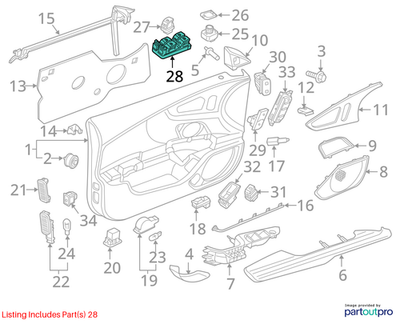 Audi 2012-2018 A6 Door Window Switch 4G09598515PR