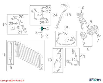 Audi A4 2010 AC Refrigerant Pressure Sensor 2.0L TFSI 4H0959126B