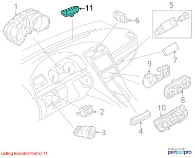 2012–2017 VW Jetta Ambient Light Sensor USED OEM 5C7907539
