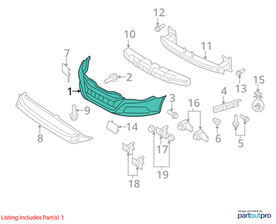 2012 Volkswagen CC Front Bumper Cover Used OEM 3C8807217MGRU