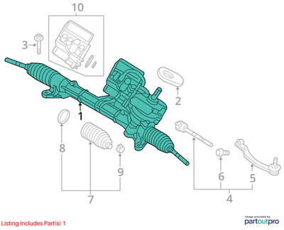 2012 Mini Cooper Countryman Electric Steering Gear Used OEM 32109810037