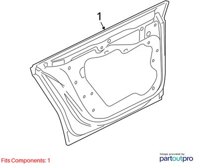 2012 Volkswagen CC Rear Right Door Shell Used OEM 3C8833056E