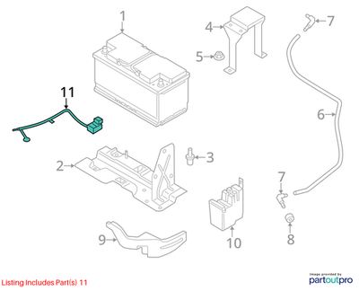 2011–2016 BMW 520i Battery Positive Cable (Plus Pole) USED OEM 61129217036