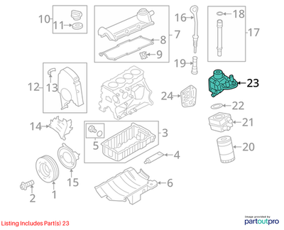 2012 VW Jetta Engine Oil Filter Adapter Used OEM 06A115405CC