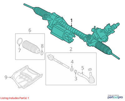2011–2016 BMW 520i Electric Power Steering Rack Gear USED OEM 32106883546