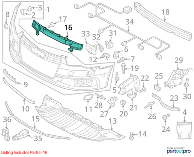 2012-2015 Audi A6 A7 Front Bumper Foam Filler Piece OEM 4G0807550J