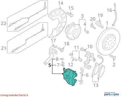 Volkswagen 2015-2018 Tiguan Disc Brake Caliper 5N0615123