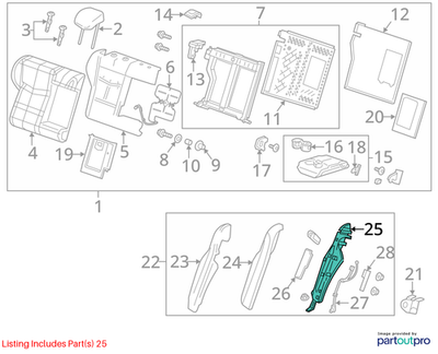 2018 Cadillac CTS Rear Seat Back Side Frame Left Used OEM 22985986