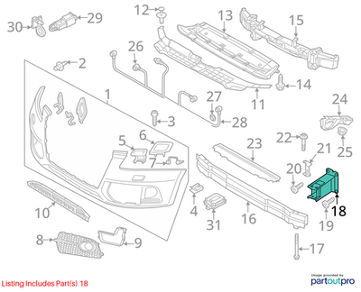 Audi 2013-2017 Q5 Bumper Impact Bar Bracket 8R0807133A