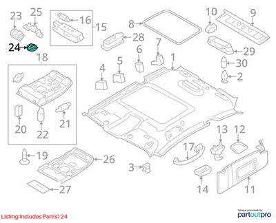Audi 2009-2012 Q5 Sunroof Switch 8K0959613A13U