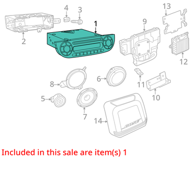 2012-2015 Fiat 500 Multi Media Radio 1RZ26JXWAL