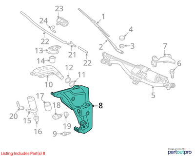 Audi 2009-2023 Q5 Washer Fluid Reservoir 8R0955453D