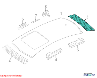 2012-2018 Audi A6 S6 Rear Roof Header Panel OEM 4G5817961