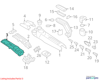 2012 Mini Cooper Rear Handbrake Console Bracket Used OEM 51169185223